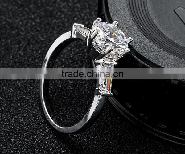 Women's Jewelry Silver Plating White Zircon Luxury Adjustable Engagement Rings photo-4