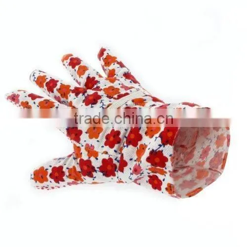 Ladies Floral Garden Gloves (Red) photo-2