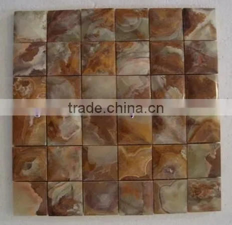 New Selling Attractive Style BROWN GOLDEN ONYX MOSAIC TILES COLLECTIONS photo-6