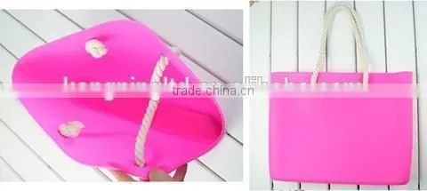 Silicone Beach Handbag With Cotton Rope Handle&Silicone Beach Style Handbag&silicone Beach Bag photo-6