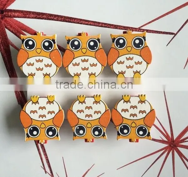 Wooden Decoration Wooden Pegs,decoration Clips Owls Pegs Gifts photo-2