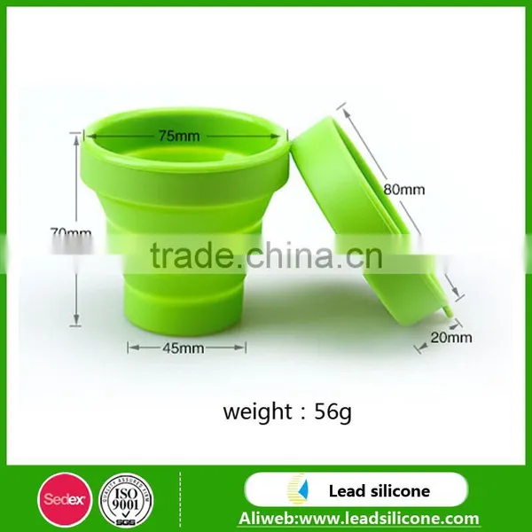 Eco-friendly Collapsible Silicone Coffee Cup For Camping/Silicone Flodable Cups With Lids photo-5
