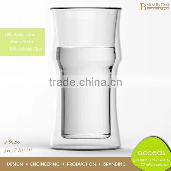 Mouth Blown Transparant Borosilicate Milk Glass Cup photo-6