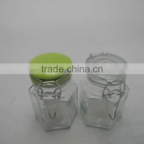 90ml Hexagon Glass Spice Jar With Ceramic Clamp Lid photo-3