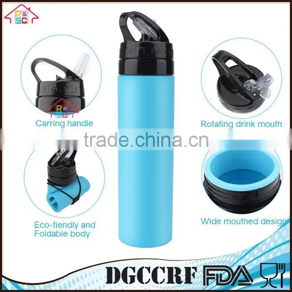 NBRSC Foldable Water Bottle Collapsible Silicone Sports Water Bottle for Outdoors, Hiking, Camping, Biking photo-2