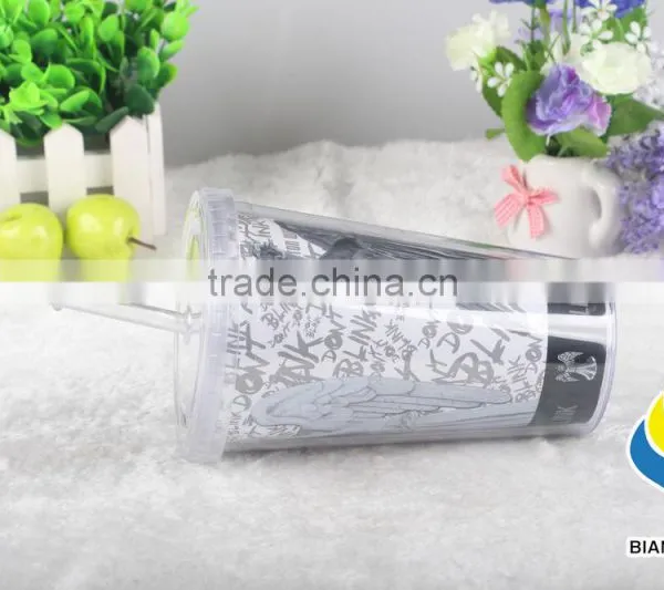 Double Wall 16 oz Plastic Tumbler With Paper Insert for Beverage photo-2