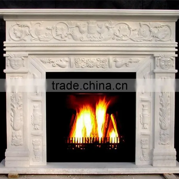 Architectural Antique European Style Elegant Stone Carving Marble Fireplace photo-2
