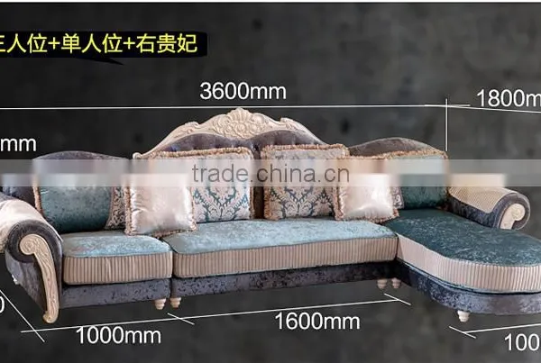 M09 Living Room Furniture L Shaped Luxury Fabric Sofa photo-3
