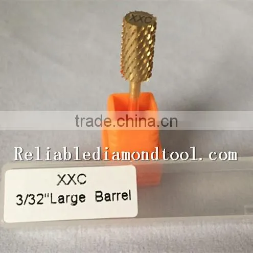 Shank Diameter 2.35MM Total Length Golden Carbide Burr for Nail Large Barrel photo-2