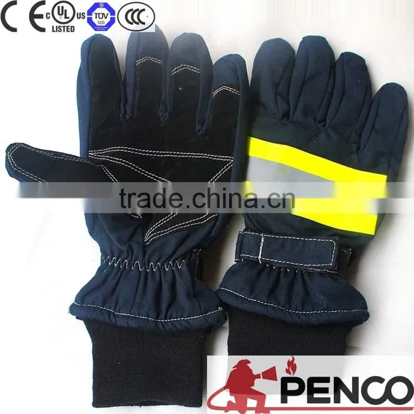 Fire Fight Gloves Elastic Cuff Good Grasping Cowhide Palm Colorful Flame Retardant Hand Fingers Protected Preventing Burnt photo-3