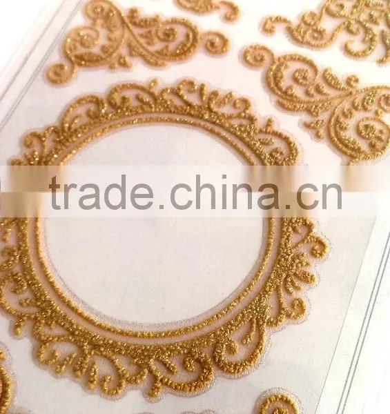 Popular Glitter Lace Foam Sticker, Graceful Decorative Shinny Glitter Sticker, Elegant Lace Sticker photo-5