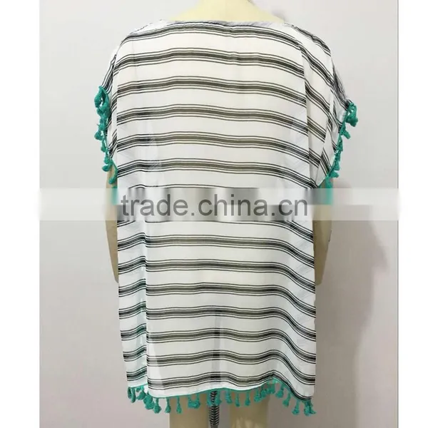 Summer Chiffon Beach Cover Ups Striped Beachwear Dress Tunics Bathing Suit Swimsuit Cover Up Swimwear Robe photo-6