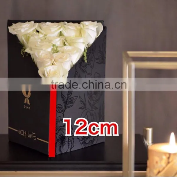 Romantic Customized Black Flower Box Folding Style Three Sides photo-3