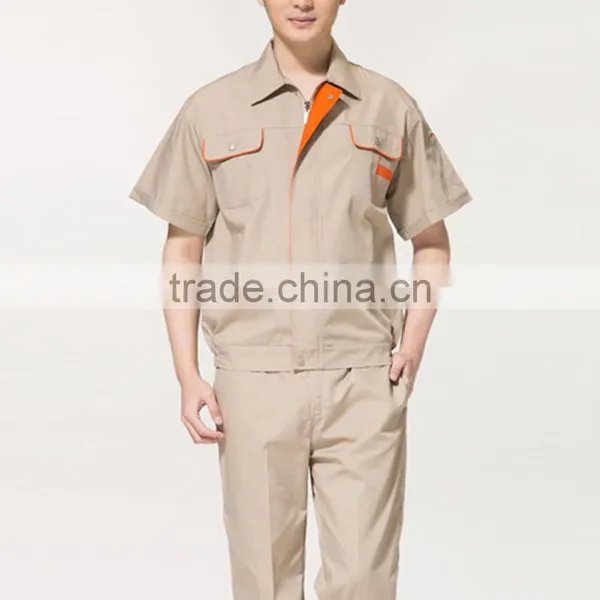 Short-sleeved Navy Blue Work Clothes Factory Workshop Suit photo-5