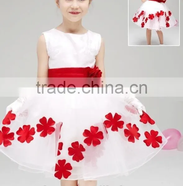 Fashion Fluffy Baby Girl Princess Tulle Party Dress With Petal Wedding Dress photo-4