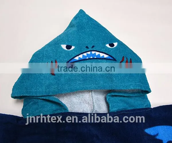 Trade Assurance Ring Spun Cotton Screen Printing Terry Cloth Poncho Hooded Beach Towel photo-2