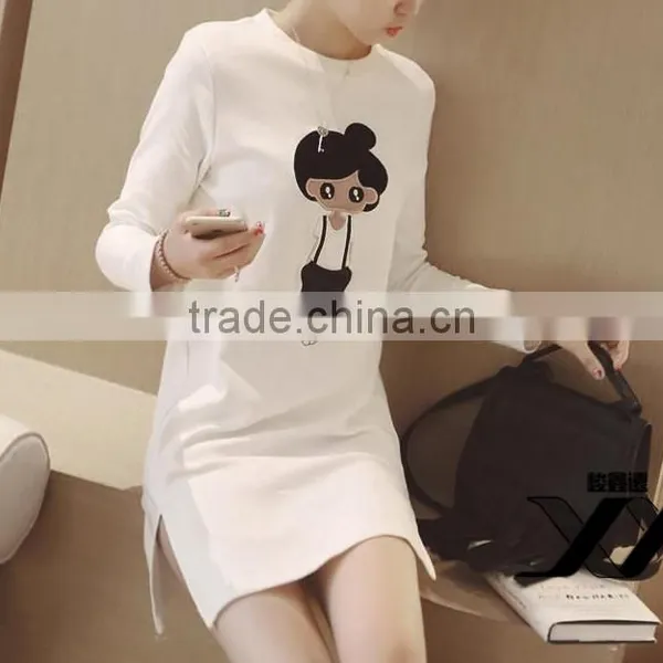 Long Design Pullover Women Cheap Embroidery Hoodies photo-3