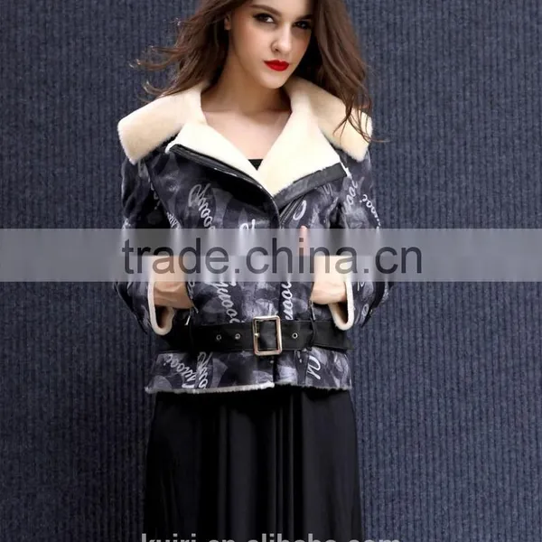 2015 Fashion Show Style Real Merino Sheep Fur Coat Women Sheep Shearing Fur Jacket Winter Thick Sheep Fur photo-3