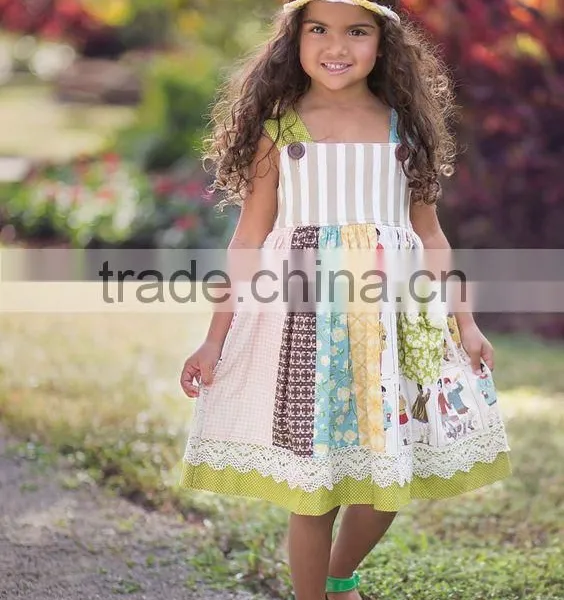 Summer 2017 Remake Cute Baby Girls Dress Multicolors Splicing Floral Clothing photo-6