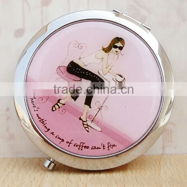 Double-sided Folding/Compact/Pocket/Make Up/Purse/Cosmetic Mirror photo-2