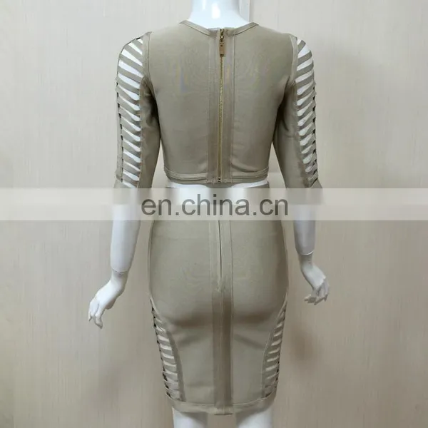 Irisfox L1147 2017 Fashion Womens Bandage Dress Two Piece Set for Winter photo-2