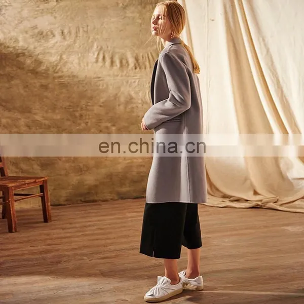 Fashion European Women's Coat 100% Wool Comfortable Cashmere Wool Coat photo-4