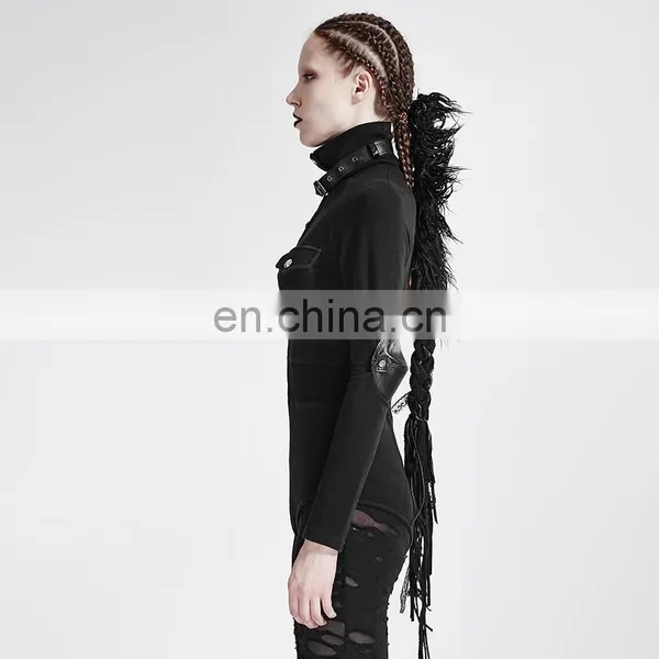 Punk Rave Gothic Military Long Sleeve Standing Collar Body T-434 photo-3