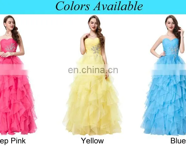 Grace Karin Strapless Off Shoulder Organza Long Ball Gown Western Quinceanera Dress For Daughter CL3411-2 photo-6