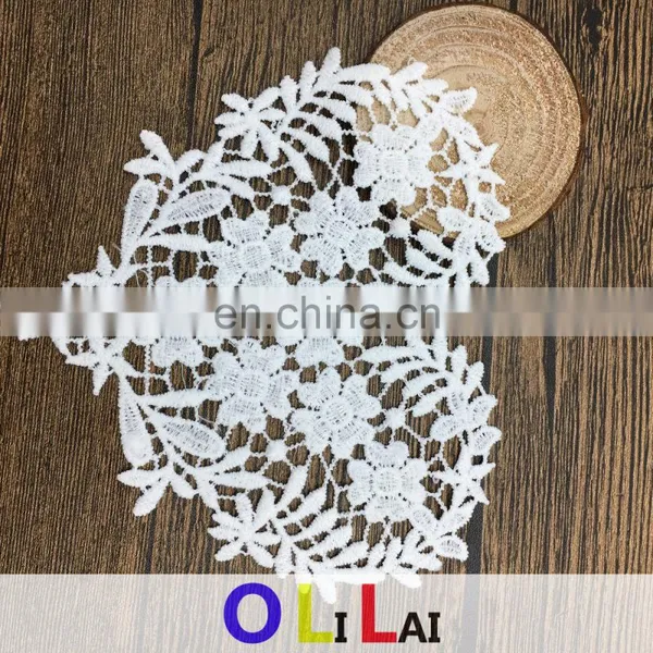 13cm OLNC4019 Sweet Flowers Style Hand Embroidery Designs Milk Polyester Lace photo-4