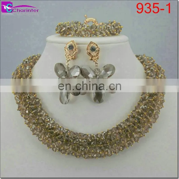 Nigeria Beads Gold Color Beads Necklace African Jewelry Sets Beads Fashion Jewelry Set photo-4