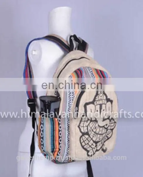 Pure Elegant Blue Hemp Backpack HBBH -0035 photo-2
