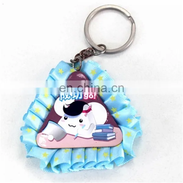 Disney Factory Made Creative Lovely Handmade Tin Plate Heart Shaped Ribbon Badge Keychain for Promoton Gift photo-2