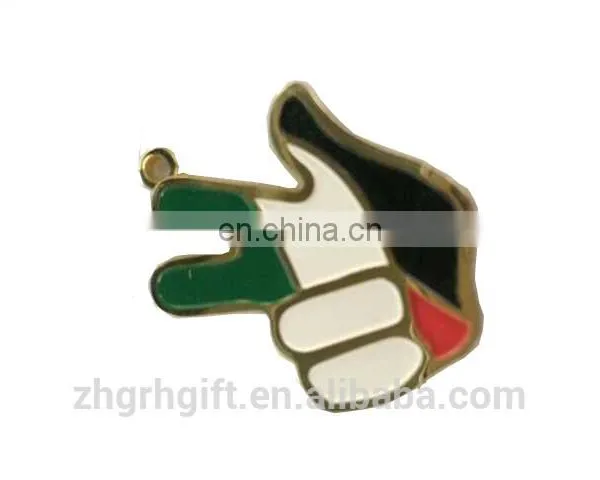 Die Cut UAE Victory Three Finger Hand Gold Sliver Badge Pin Badge Sets photo-2