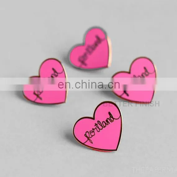 Custom Love Metal Rose Flower Enamel Lapel Pin photo-5
