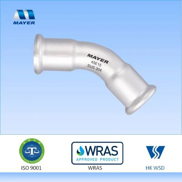 Stainless Steel Elbow 45 Degrees Press Fitting