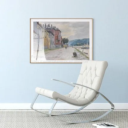 Mid Century Modern Classic Barcelona Style Lounge Rocking Chair photo-2