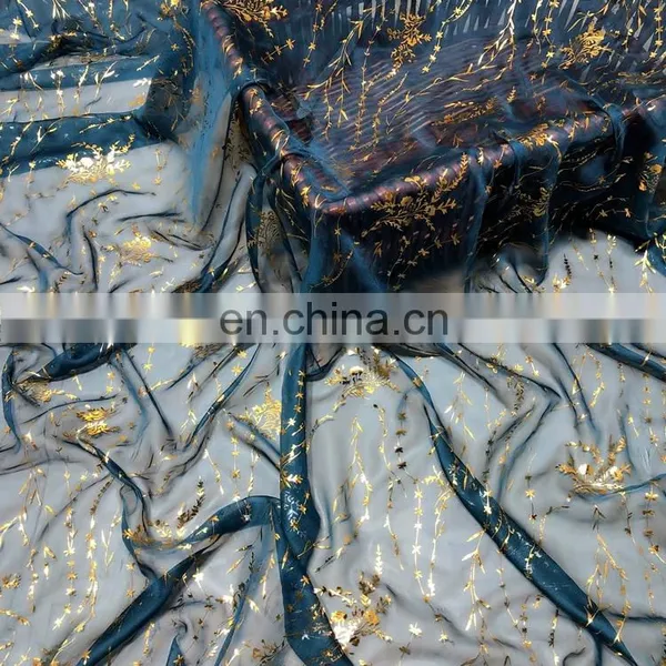 High Quality Fabric 30D 100% Polyester Bronzing Chiffon Fabric for Saree photo-4