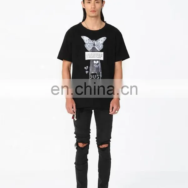 DiZNEW High Quality Digital Print Shirts Oem Butterfly Cotton Dtg Printing T-shirt For Men photo-3