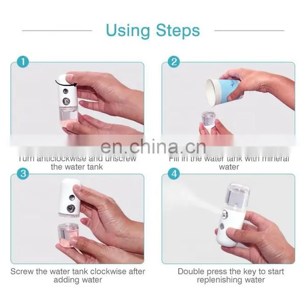 Electric 30ml Mini Handy Mist Steamer Nano Facial Sprayer Usb Nebulizer photo-6