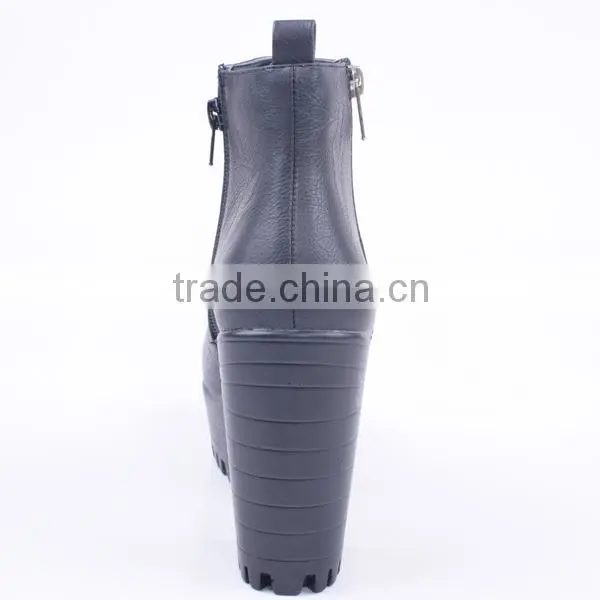 Fashion Western High Ankle Military Quality Double Zipper Dance Boots With High Platform photo-5