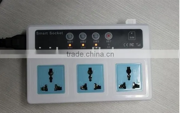 Energy Conservation 3 Sockets Remote Control Wireless GSM Power Switch Socket Remote Control by Mobile Phone Meassage &rings photo-2