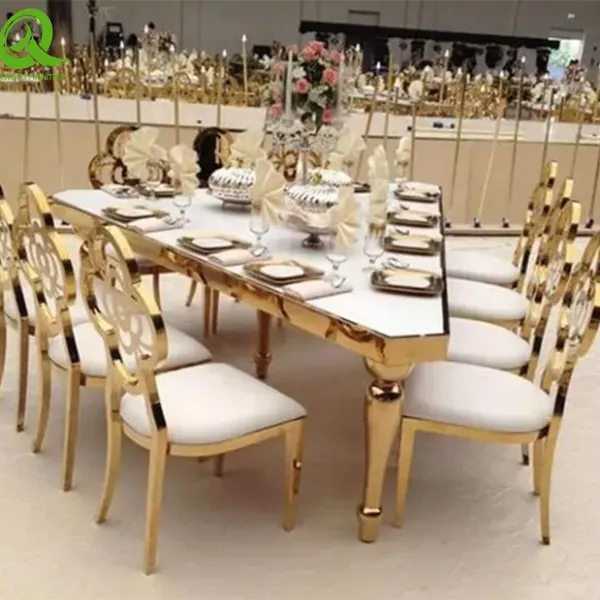 Wholesale Luxury Design Hotel Banquet Event Tables Stainless Steel Wedding Dining Tables photo-2