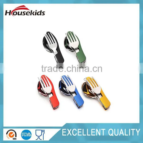 Outdoor Camping Tableware Stainless Steel Folding Fork Knife Spoon Sets Picnic C photo-6