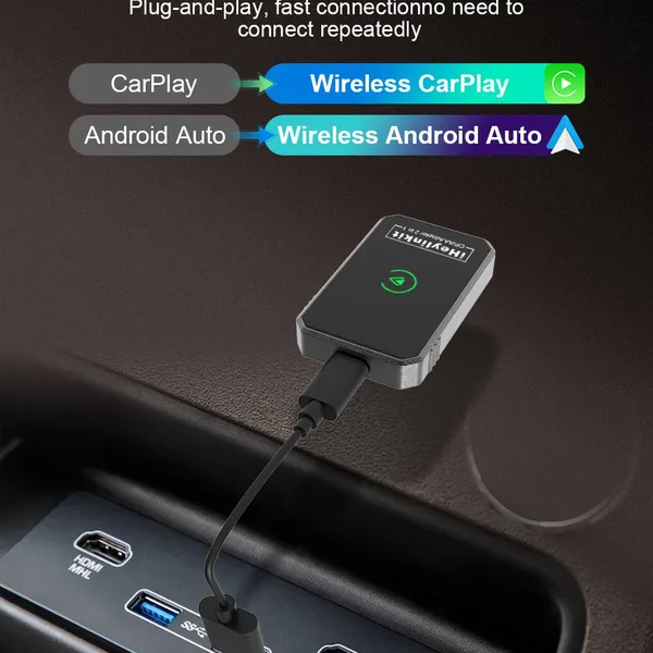 IHeylinkit Wired CarPlay Android Auto to Wireless 2 in 1 Adapter photo-2