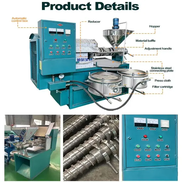 Automatic Screw Oil Press Machine for Sunflower Soybean Peanut Corn Mustard Sesame Castor for Small Business Farmers photo-4