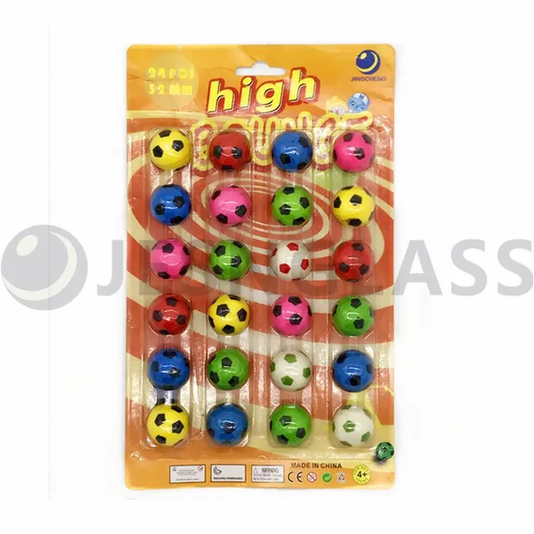 Hot Sale 24pcs 32MM High Bouncy Ball Children's Toy Rubber Balls Blister Card Package photo-4
