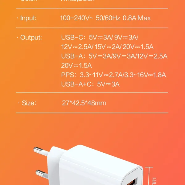 QC3.0 30W USB Fast Charger With 18W Quick Charge Wall Adapter for Android and Mobile Devices photo-5