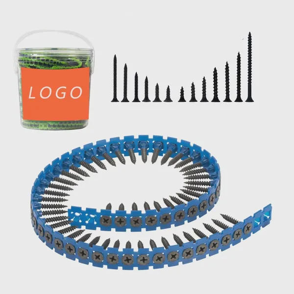 Professional Grade Collated Screws, Yellow Zinc Coated, Fine Thread, 25-40mm, Compatible with Major Brands, Standard Compliant
