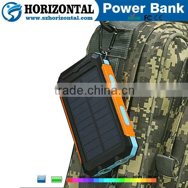 New Design Power Bank 8000mah ,professional Waterproof Power Bank , Power Bank With Hook ,flashlight Compass and Solar Charger photo-5