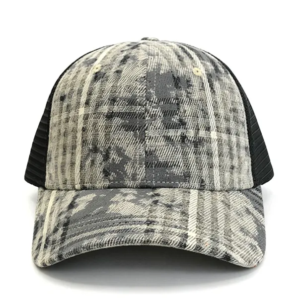 Summer Printed Logo Trucker Mesh Cap Breathable Mesh Back Sun Protection Hat photo-3